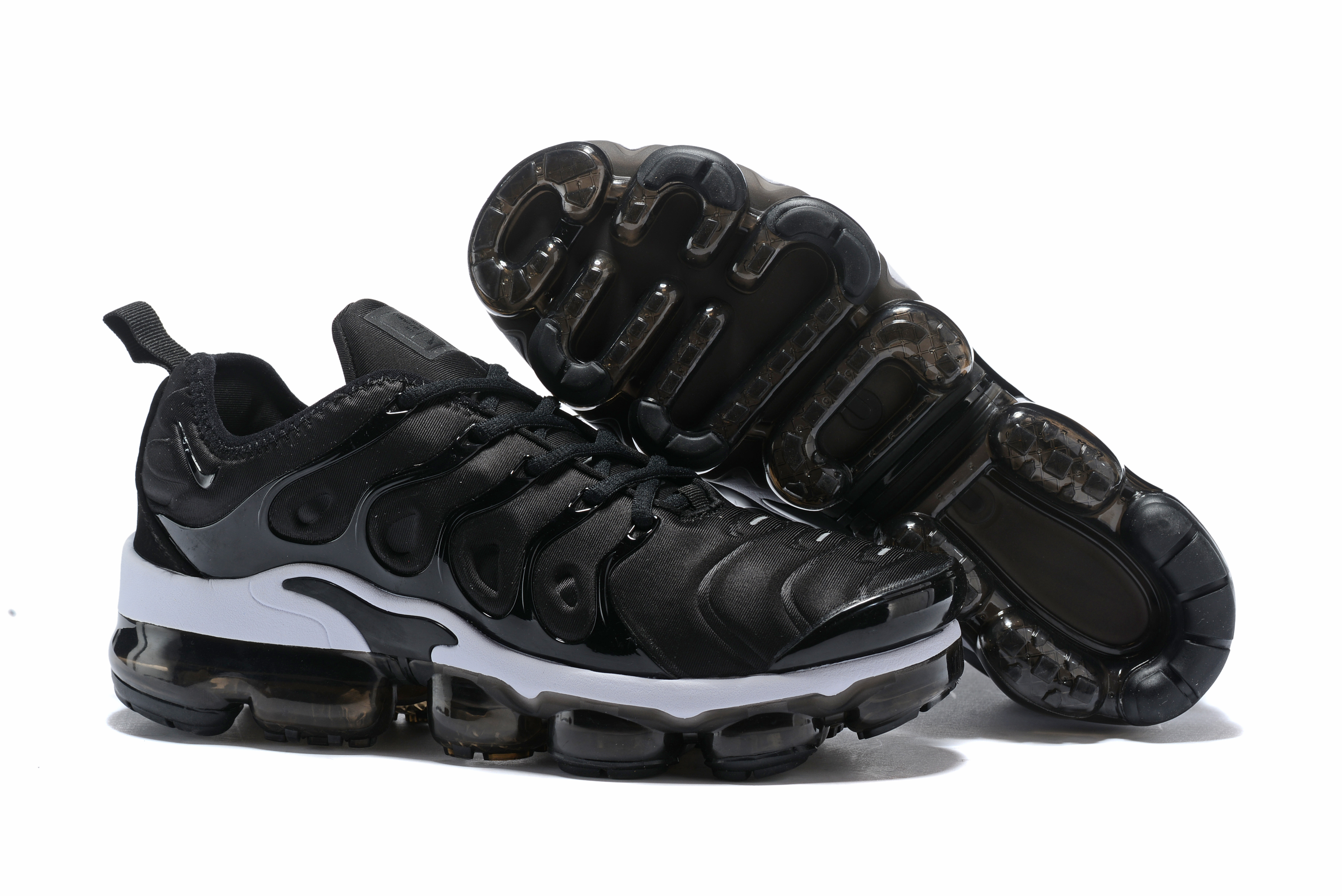 Women 2018 Nike Air Max TN Plus Black White Shoes - Click Image to Close